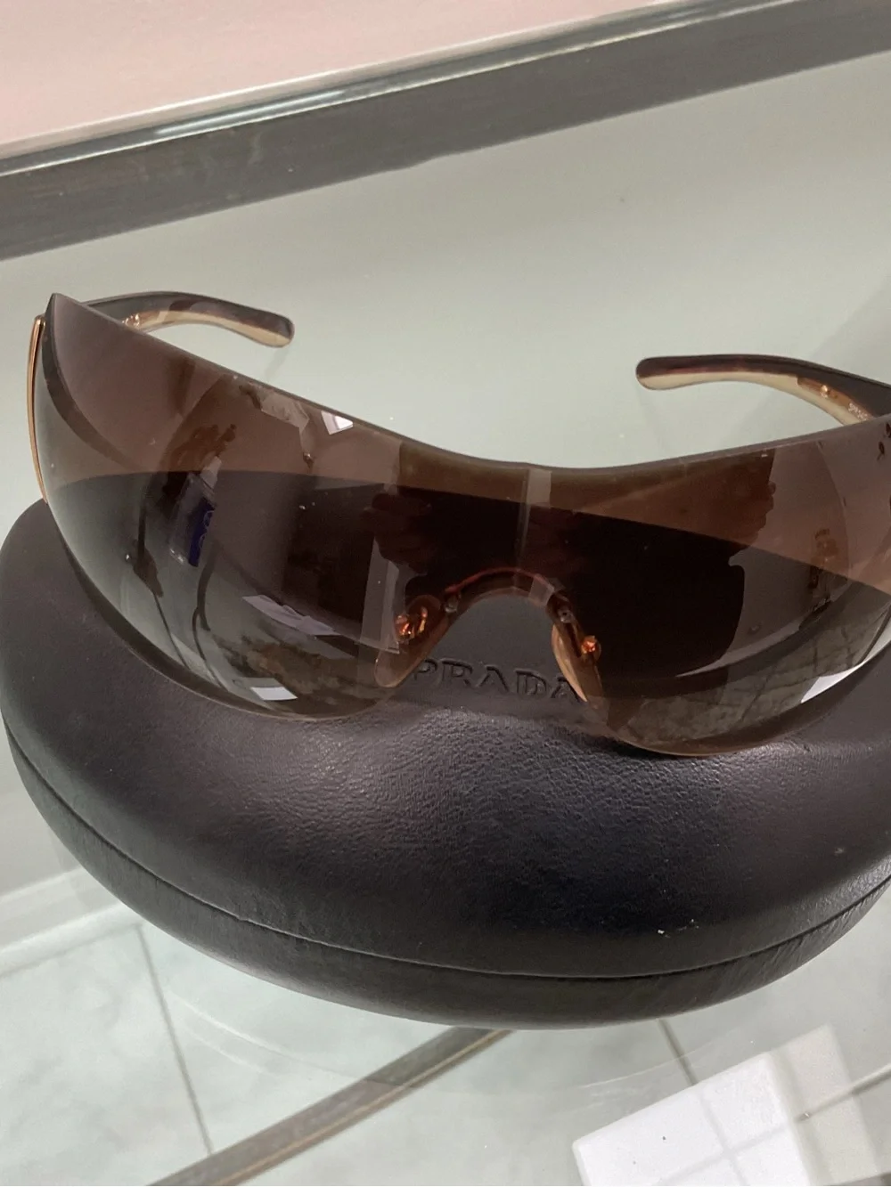 Prada Brown and Gold Women's Sunglasses
